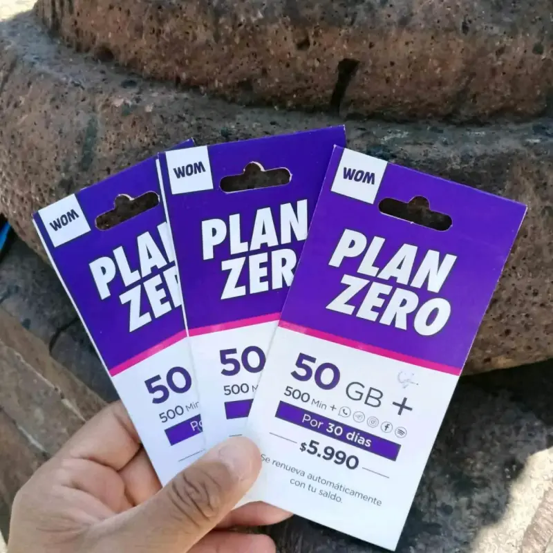 Chip activados WOM Plan Zero 50GB