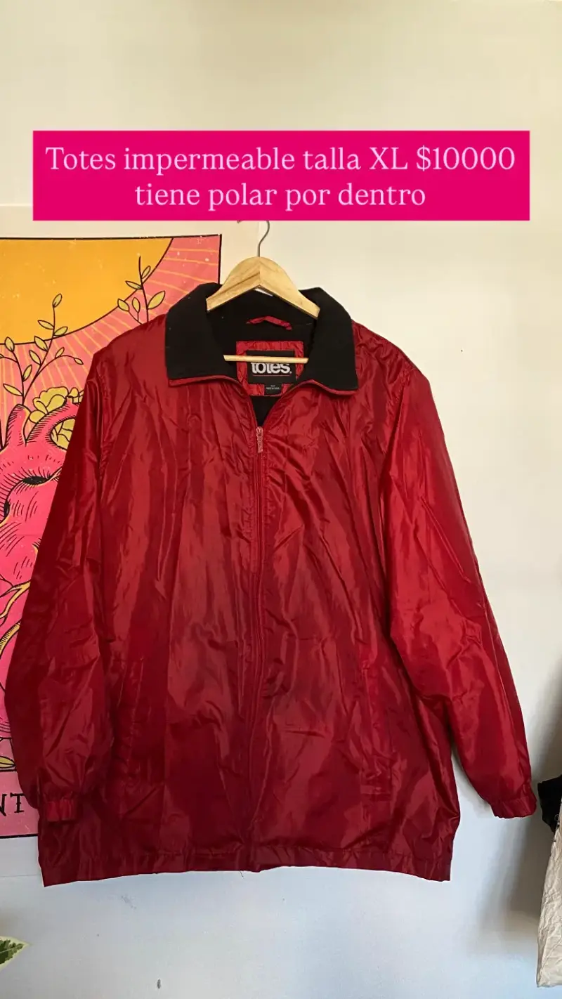 Cortavientos rojo impermeable XL
