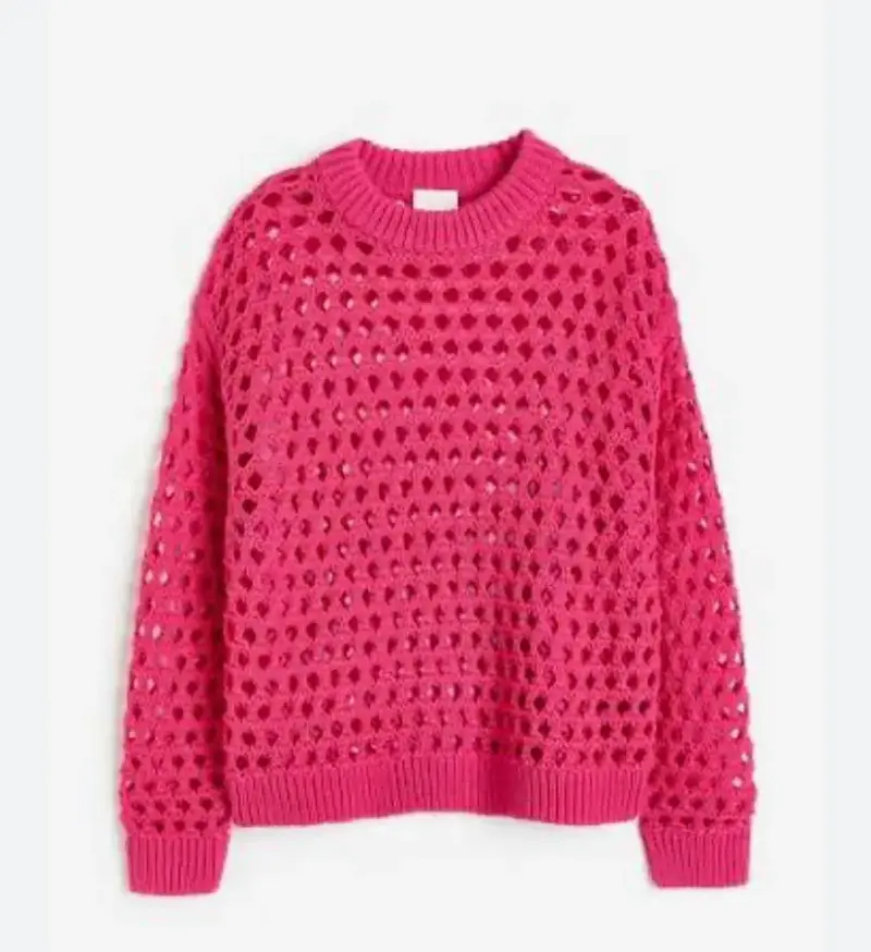 Suéter calado fucsia H&M