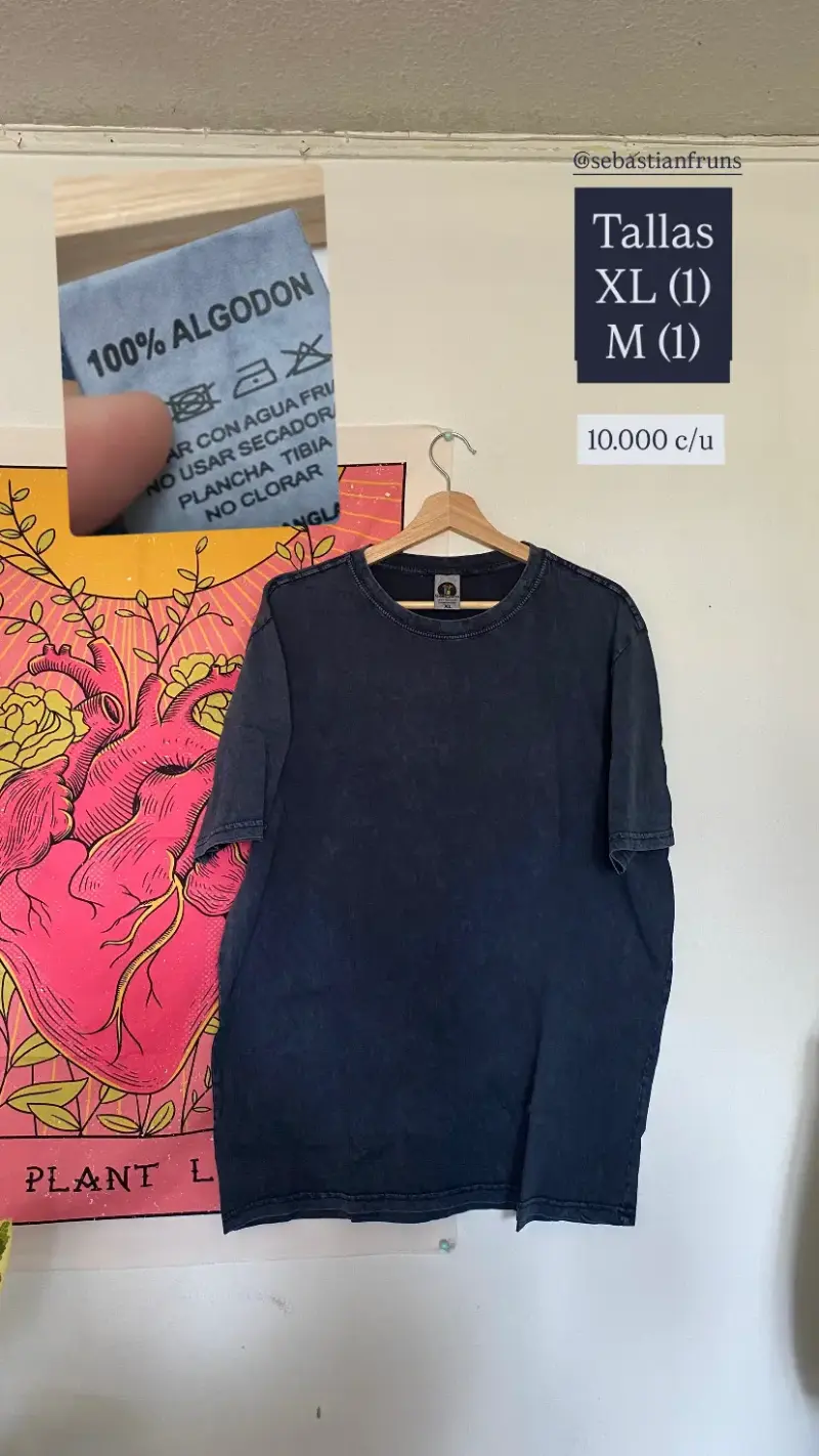 Polera negra 100% algodón