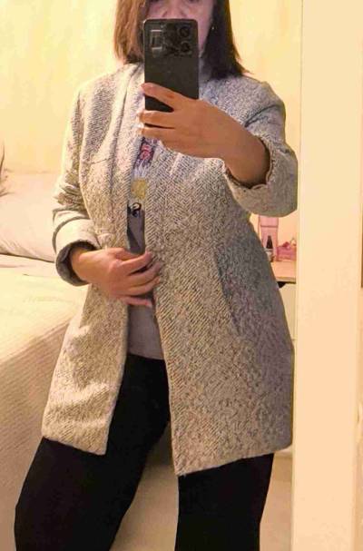 Abrigo gris mujer talla S - miniatura 1