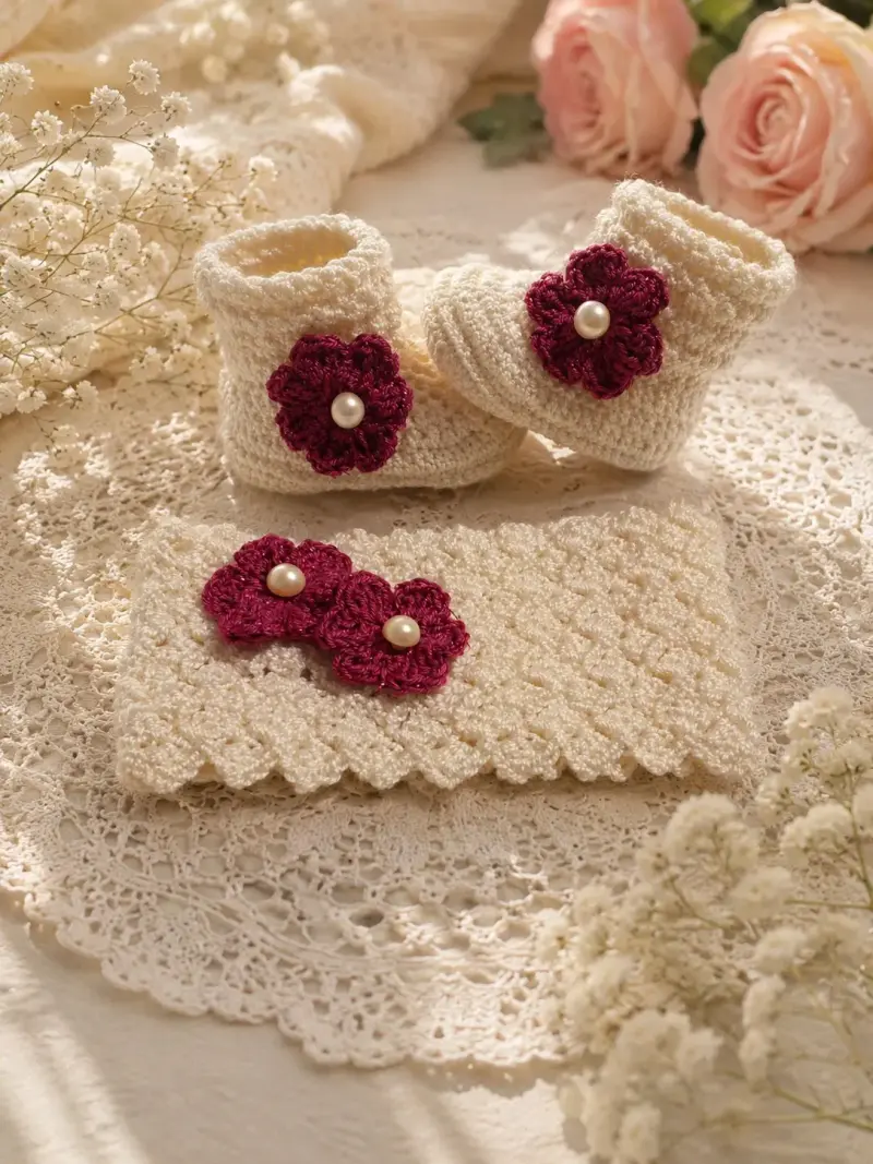 Conjunto de bebé tejido a crochet