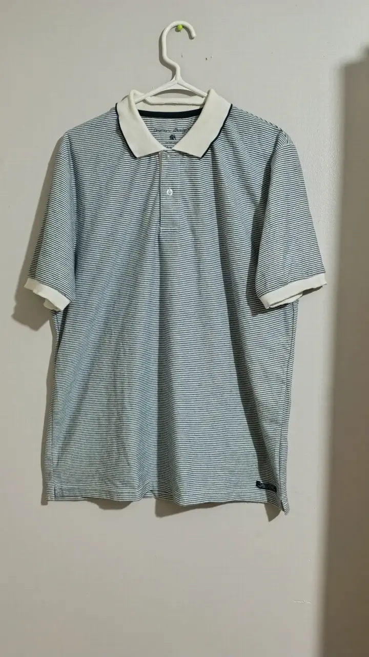 Polera polo azul a rayas talla XL - 2