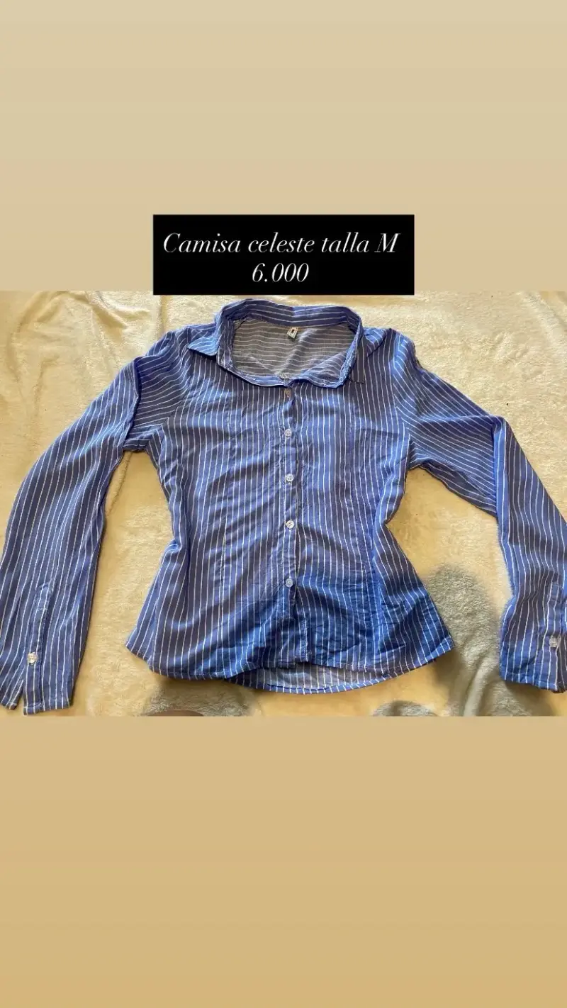 Camisa celeste a rayas