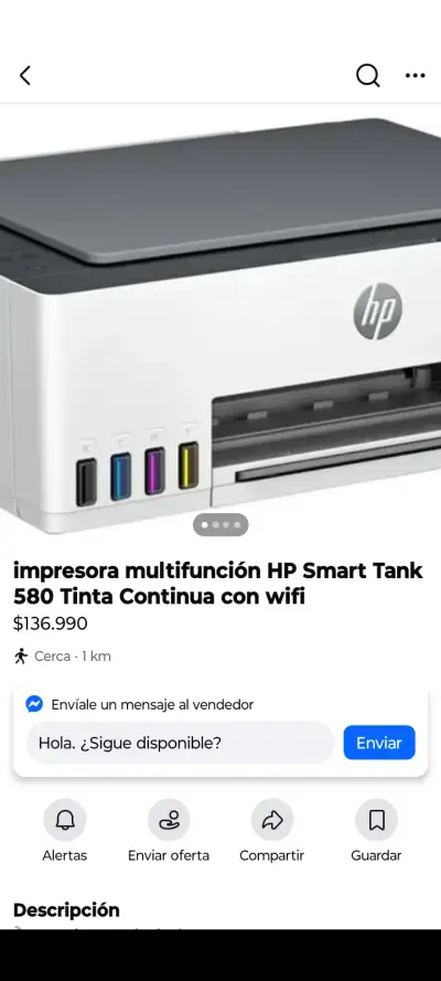 Impresora HP Smart Tank 580 - miniatura 1