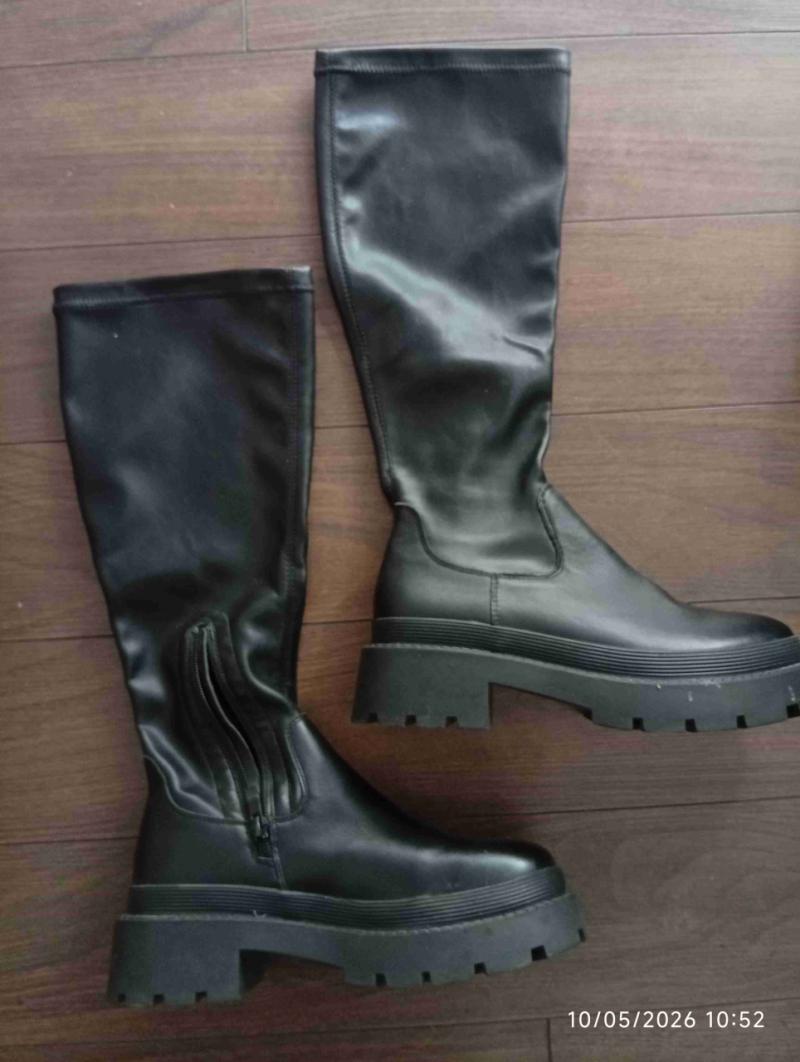 Botas negras de cuero sintético terraplén - 1