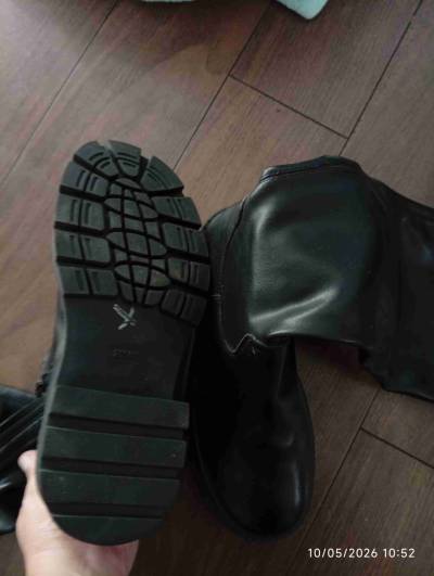 Botas negras de cuero sintético terraplén - miniatura 4