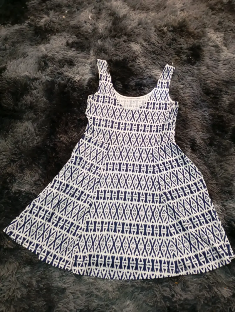 Vestido azul estampado - 1