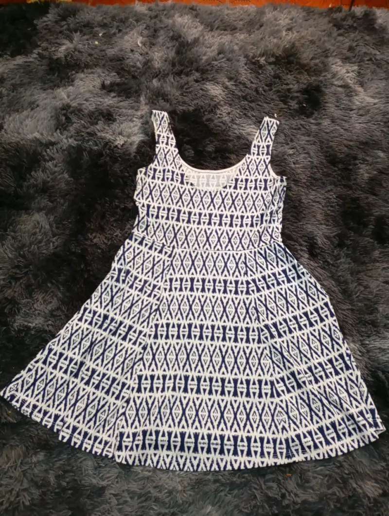 Vestido azul estampado - 2