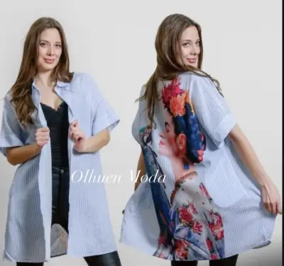 Camisa larga con diseño artístico - miniatura 1