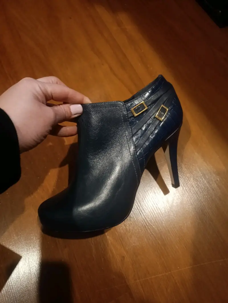 Botines de cuero azul - 3