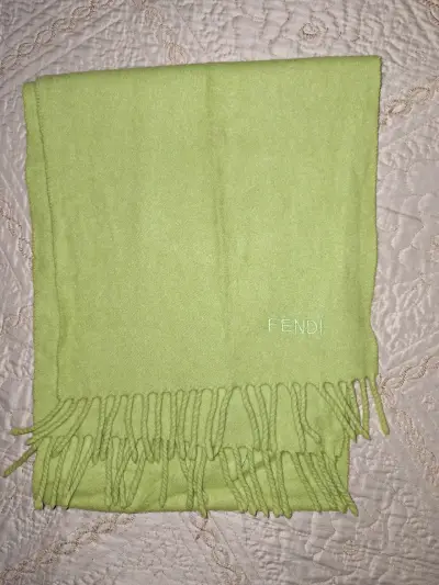 Bufanda verde Fendi con flecos - miniatura 1