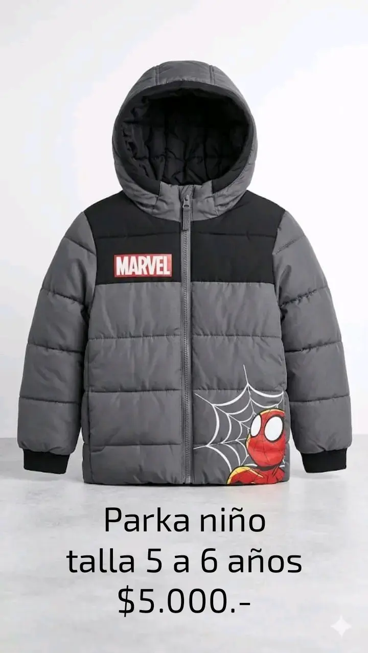 Parka gris niño Marvel