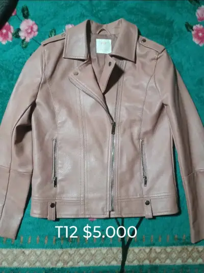 Chaqueta biker beige mujer - miniatura 1