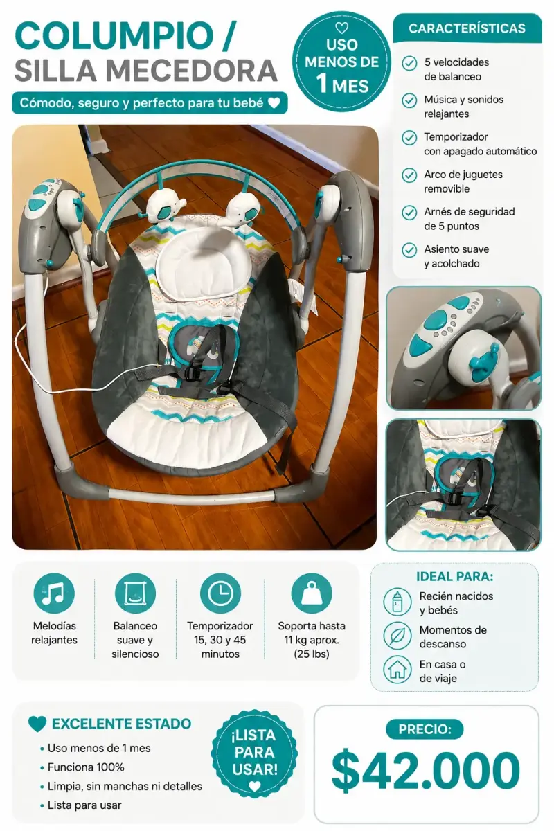 Columpio/Silla Mecedora para bebé
