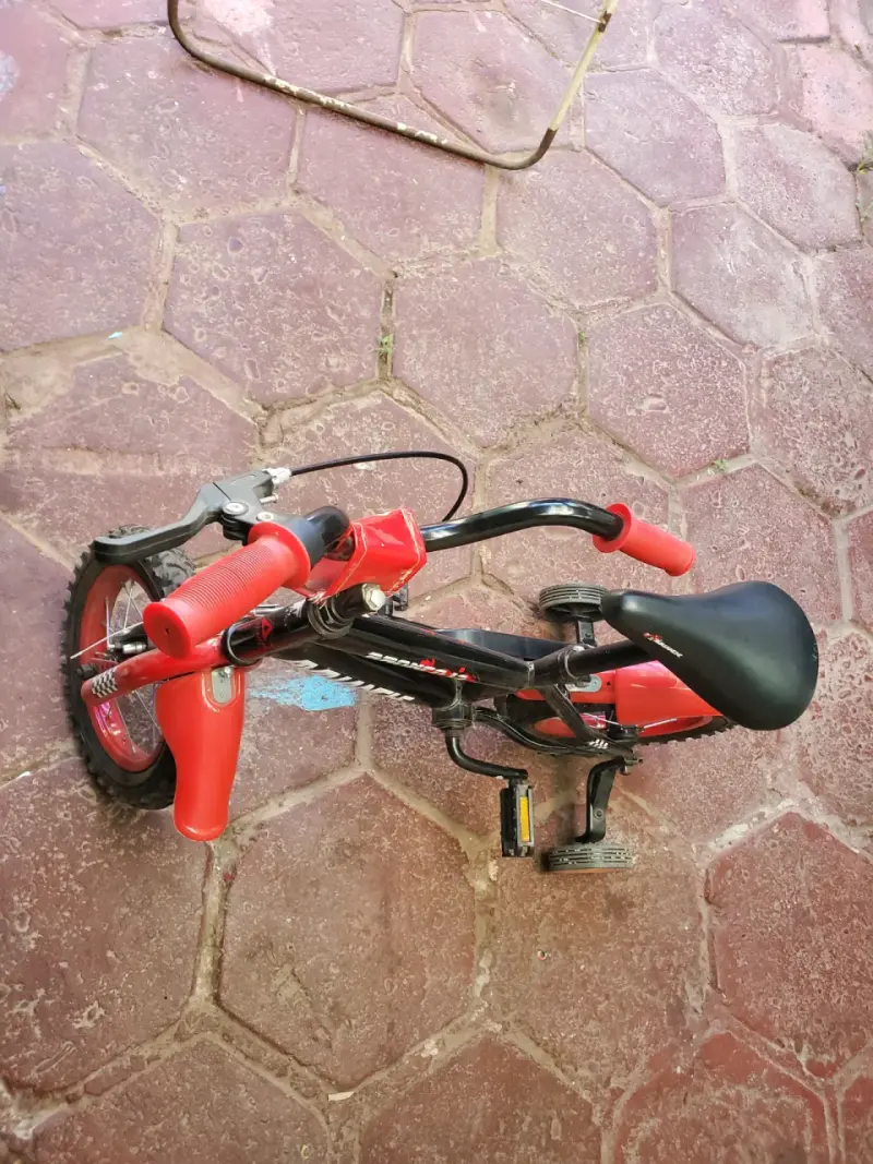 Bicicleta infantil negra y roja - 2