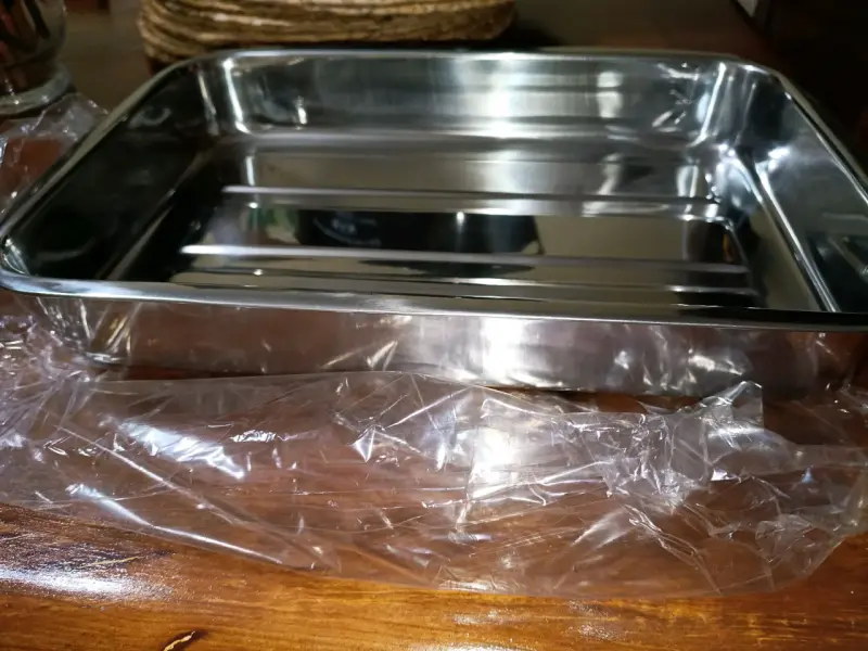 Fuente rectangular de acero 40x28x6 - 2