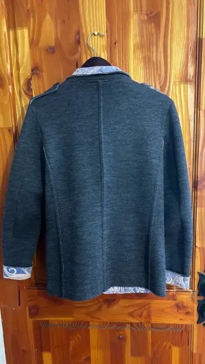 Blazer gris con forro estampado - miniatura 2