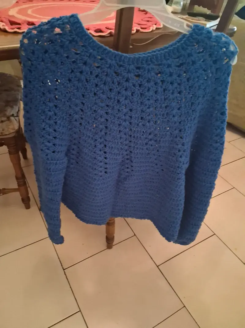 Suéter de lana tejido beige o azul rey - 5