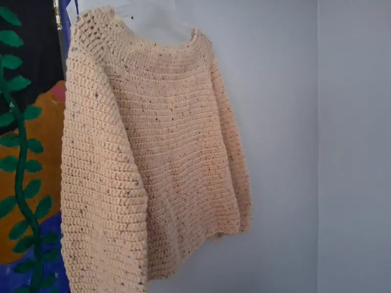 Suéter de lana tejido beige o azul rey - 6