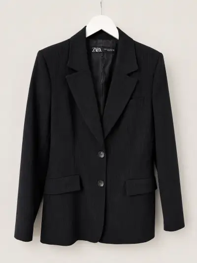 Blazer negro raya diplomática Zara - miniatura 1