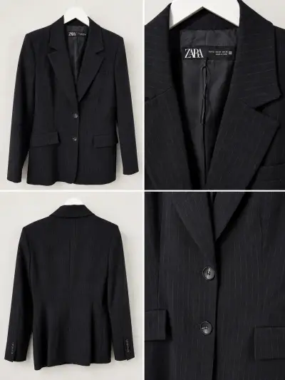 Blazer negro raya diplomática Zara - miniatura 2