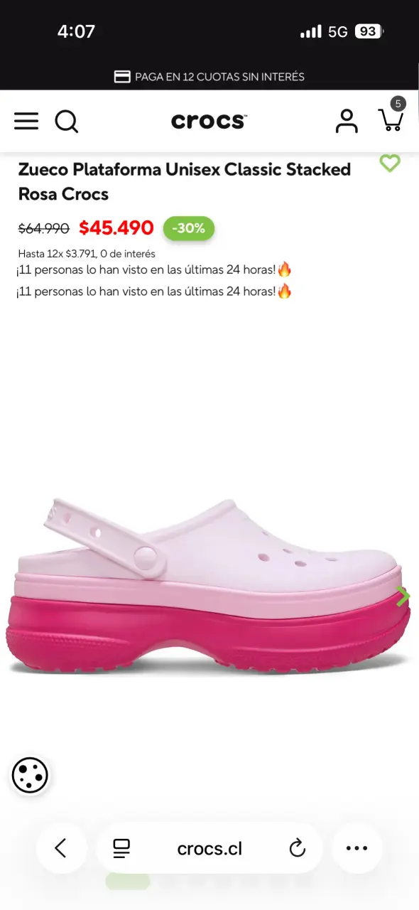 Zuecos Crocs rosa y fucsia nuevos - 6