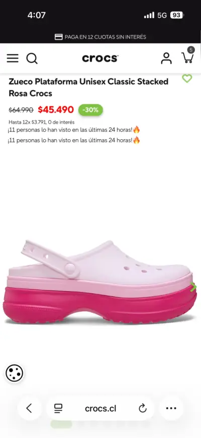 Zuecos Crocs rosa y fucsia nuevos - miniatura 6
