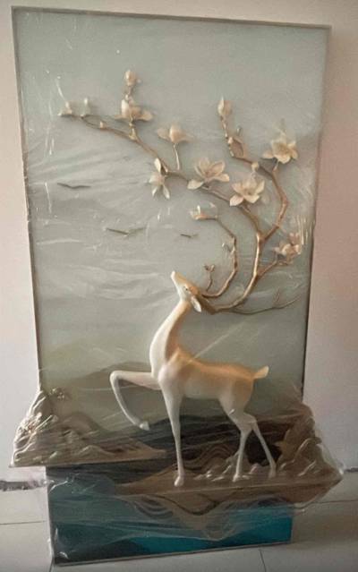 Cuadro decorativo con ciervo 3D relieve . - miniatura 2