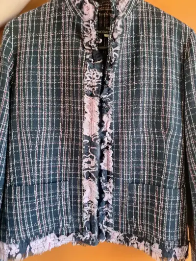 Chaqueta de tweed azul y rosa - miniatura 2
