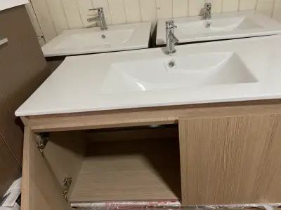 Vanitorio doble blanco con mueble - miniatura 1