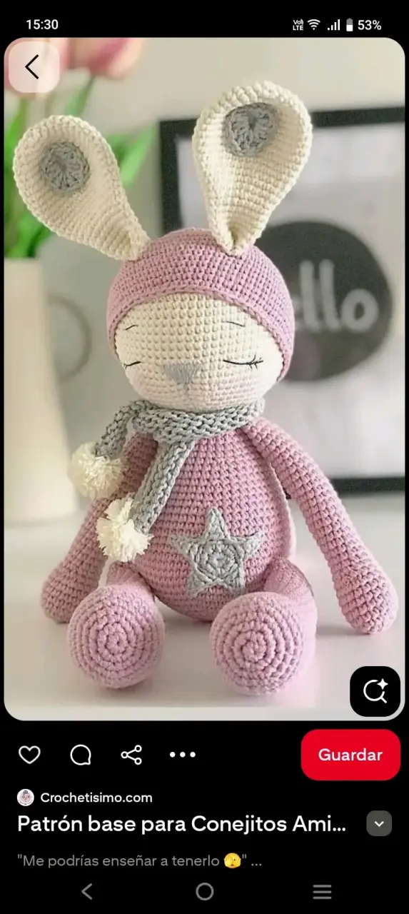 Conejito de crochet amigurumi