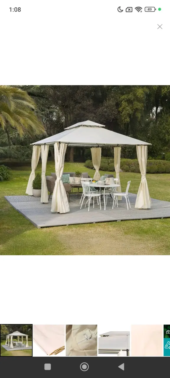 Carpa de jardín blanca grande - 2