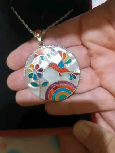 Collar de plata 925 con mosaicos - miniatura 3