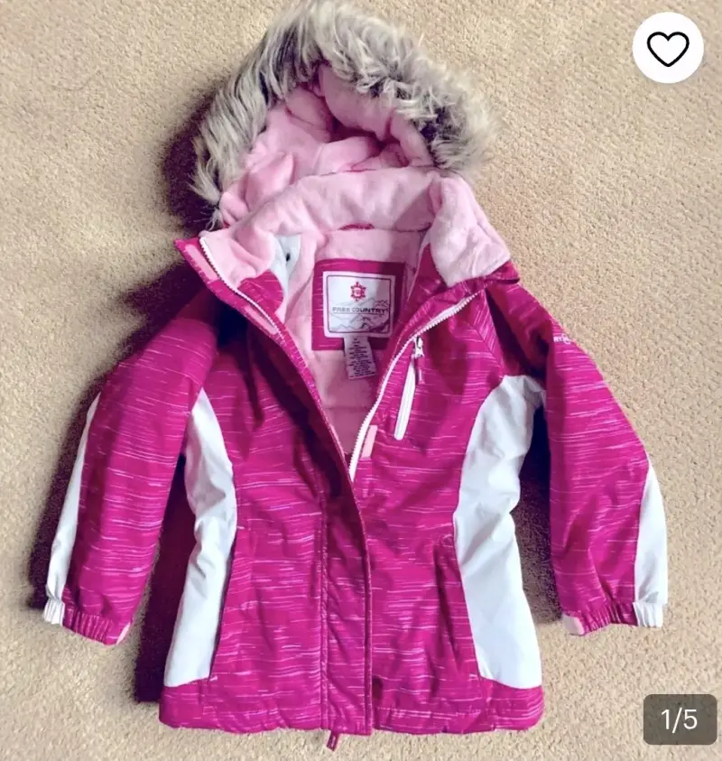 Chaqueta invierno niña rosada talla 8 - 1