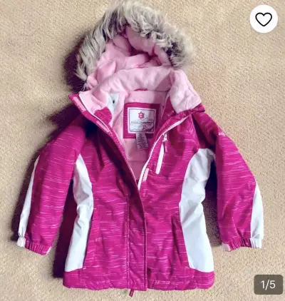 Chaqueta invierno niña rosada talla 8 - miniatura 1