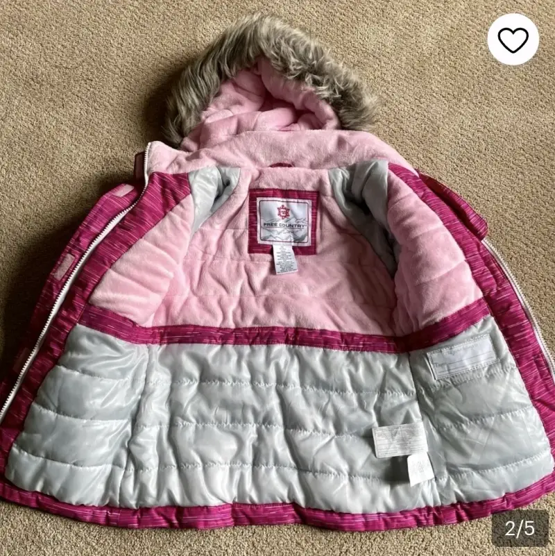 Chaqueta invierno niña rosada talla 8 - 2
