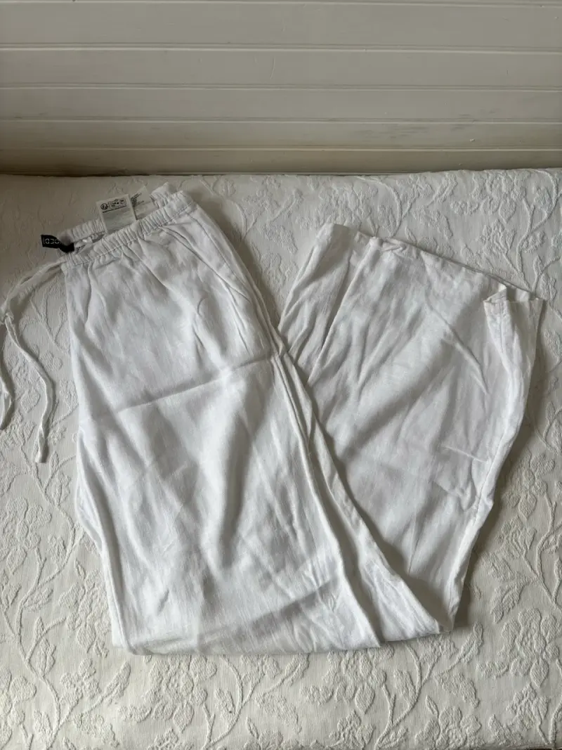 Pantalones blancos de lino - 1