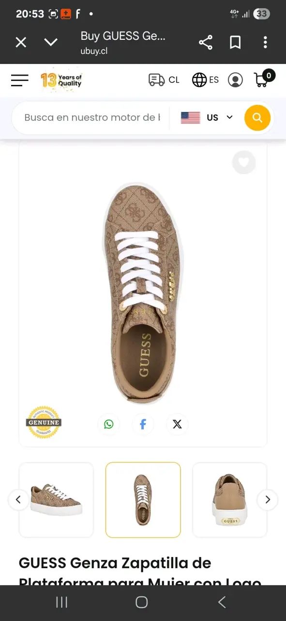 Zapatillas Guess doradas nuevas - 3