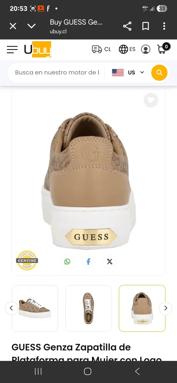 Zapatillas Guess doradas nuevas - 4