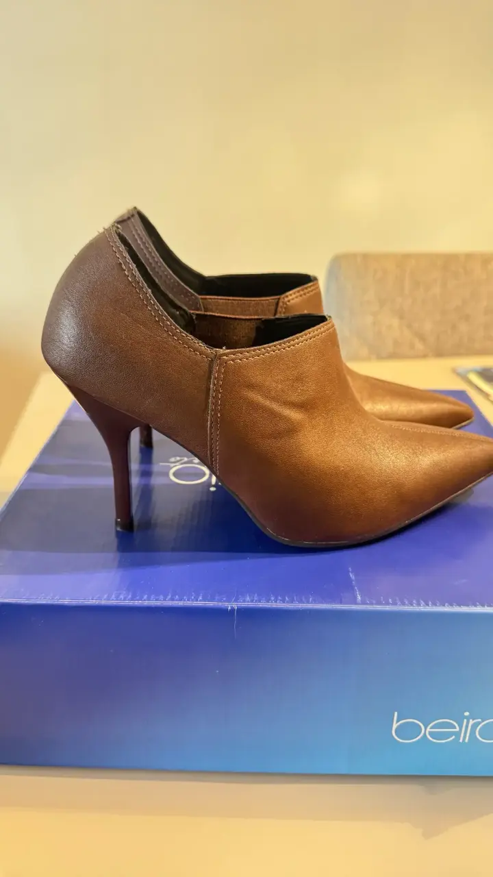 Botines de cuero marrón - 1
