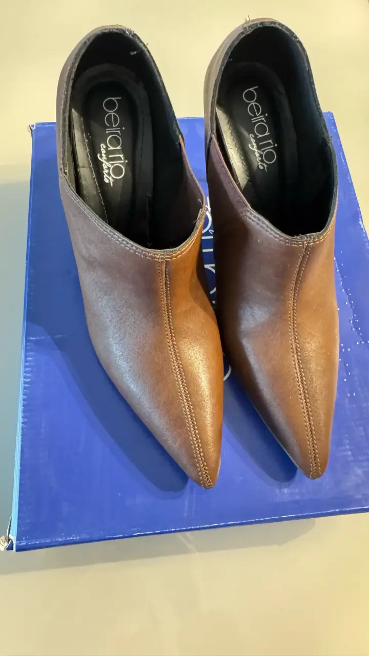Botines de cuero marrón - 4