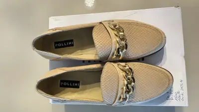 Zapatos Pollini beige con cadena - miniatura 6