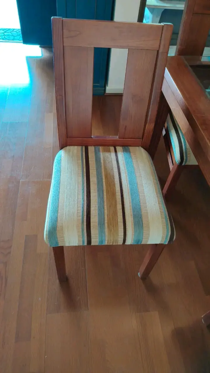Mesa de comedor vidrio y madera seis personas - 5