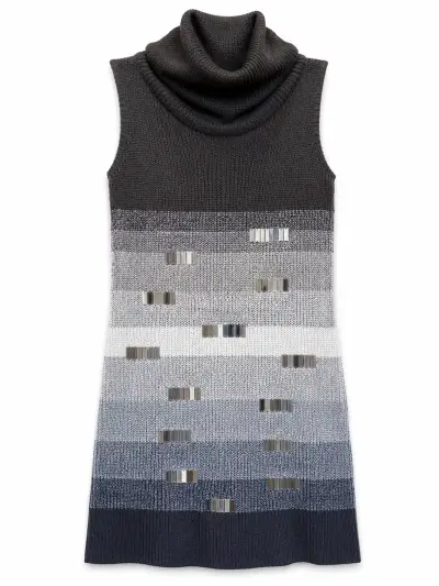 Vestido sin mangas gris y negro - miniatura 1