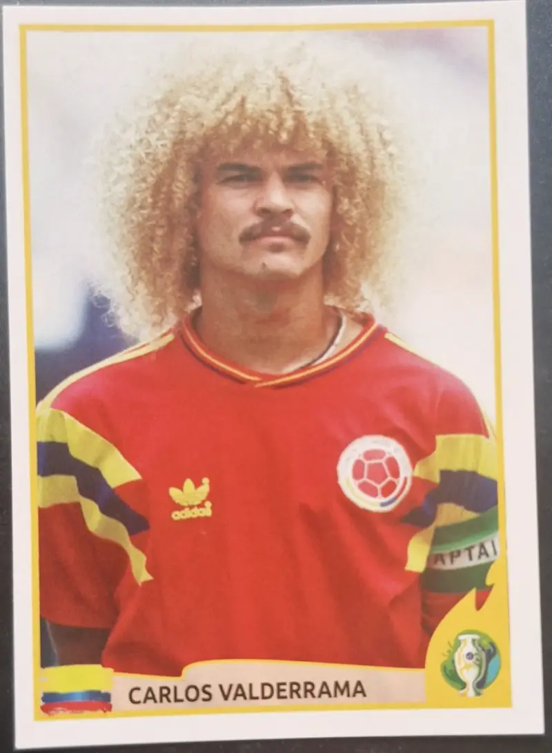 Lámina coleccionable Carlos Valderrama Panini