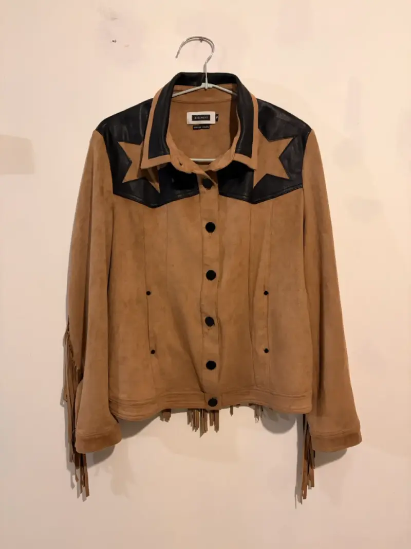 Chaqueta camel con flecos - 1