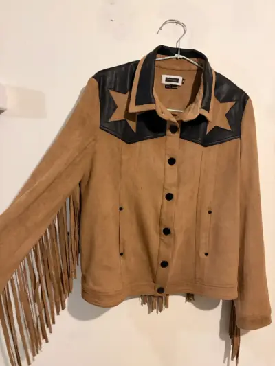Chaqueta camel con flecos - miniatura 2