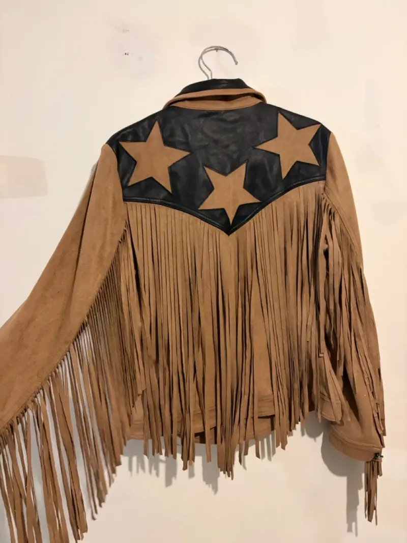 Chaqueta camel con flecos - 3