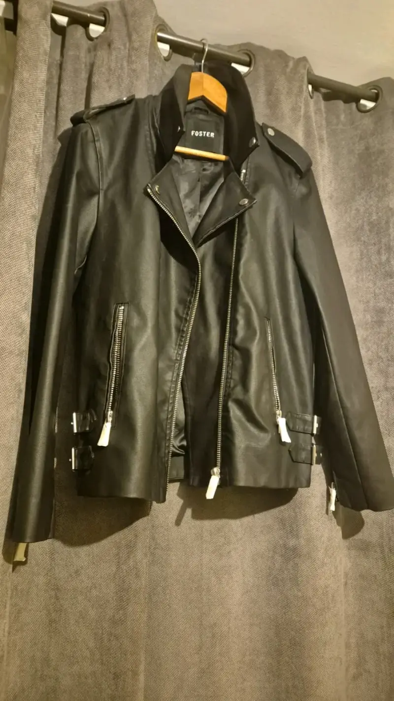 Chaqueta de cuero negra Foster - 2